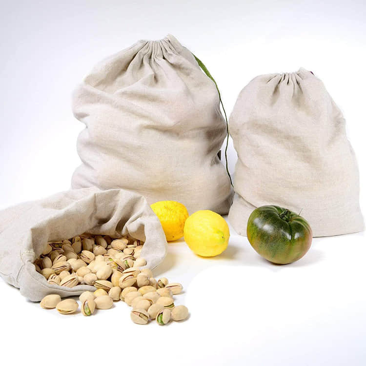 Reusable Linen Storage Bag for Foods, bread.